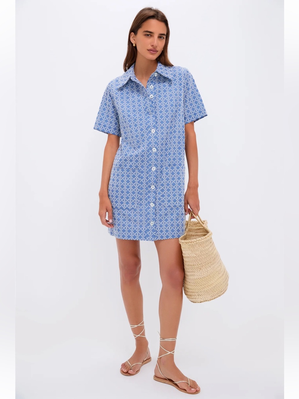 Pomander Place Denim Embroidered Lacie Dress